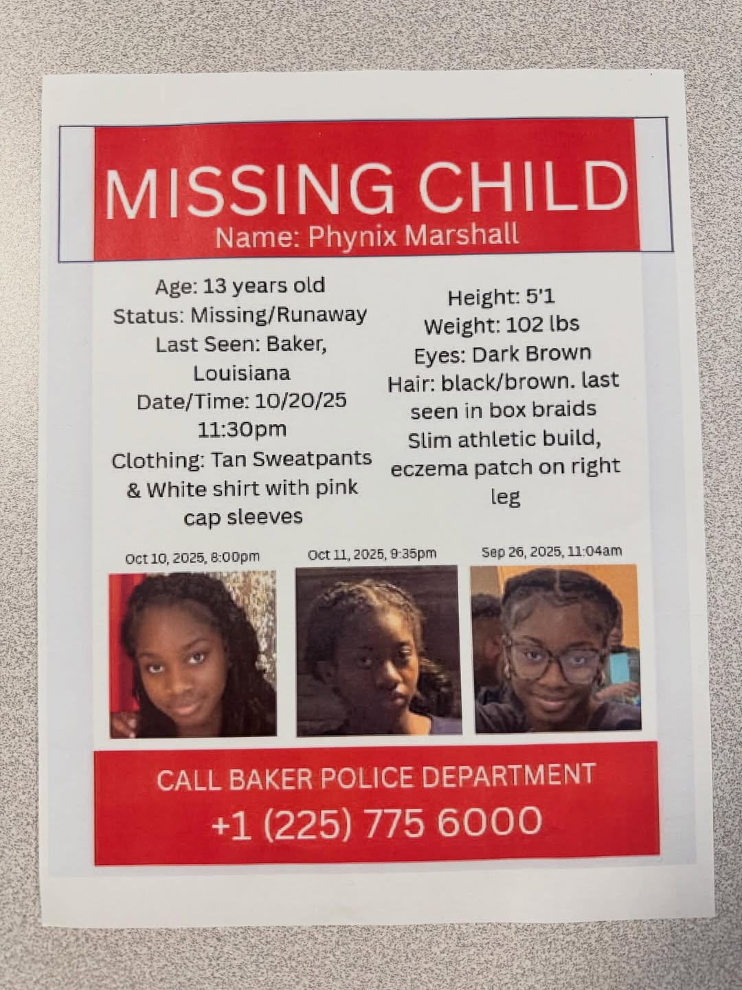 Phynix Marshall Missing, Community and Church Members Urgently Searching for Missing Young Girl